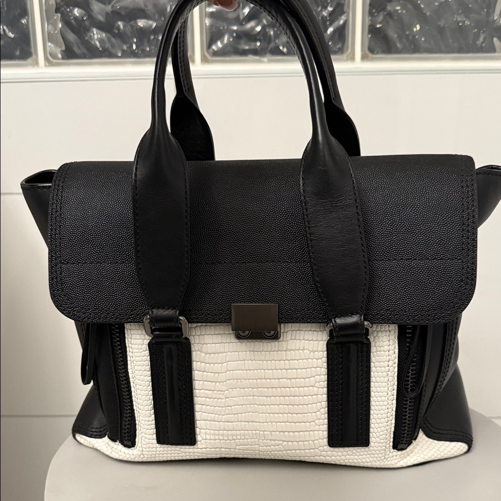 3.1 Phillip Lim Pashli Black and White Handbag (Medium)